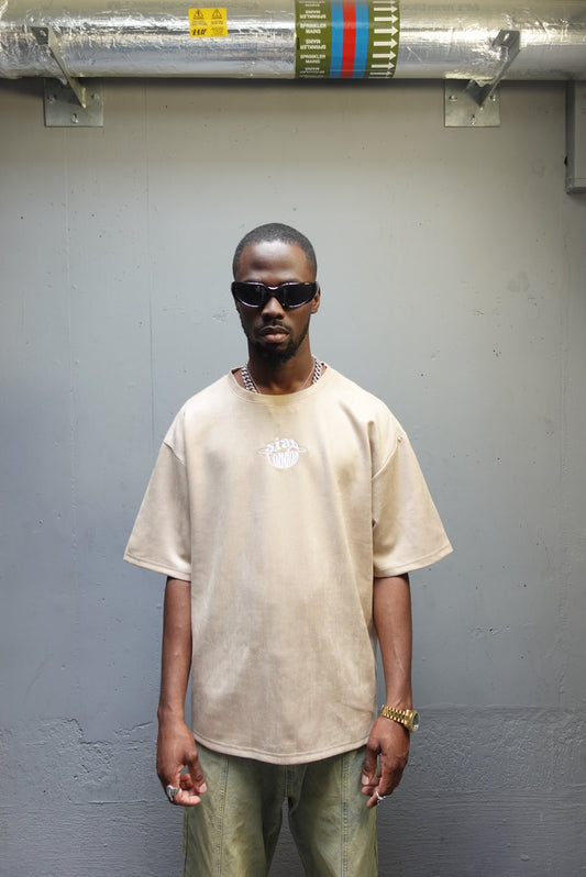 Oversized Suede T-Shirt Brown