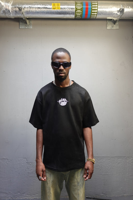 Oversized Suede T-Shirt Black